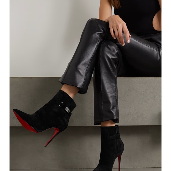 Christian Louboutin Lock So Kate 100 Suede Ankle Boots - Picture 5 of 8